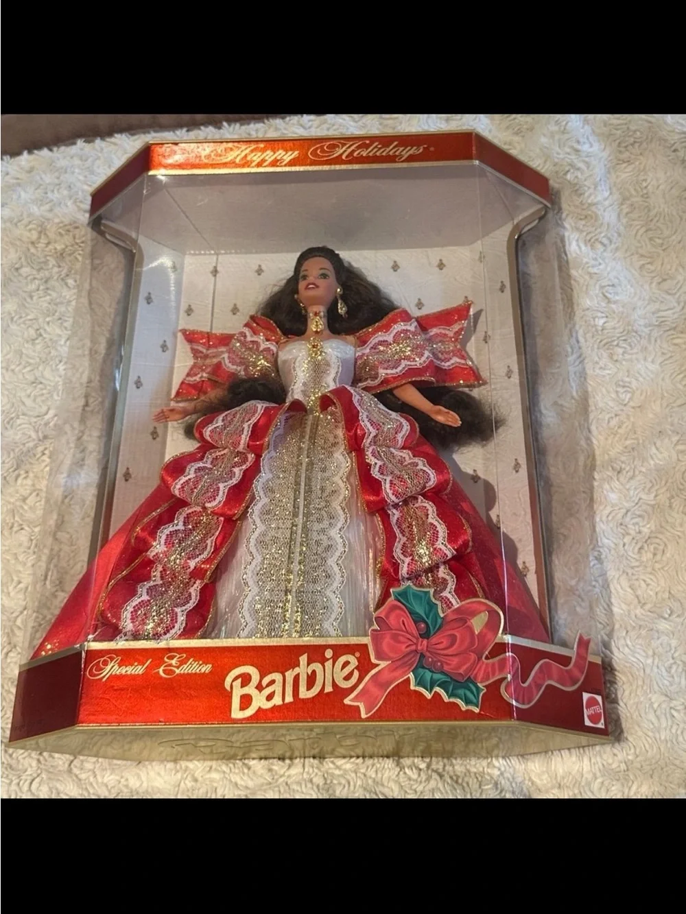 BARBIE 1997 Happy Holidays Misprint Green Eyed Hallmark Keepsake NEW! Rare ❤️